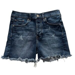 EXPRESS Jean Shorts Original Midi Vintage High Rise Button Fly Womens Size 0